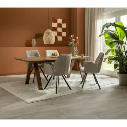 Leen Bakker Eettafel Mandy - mangohout - 75x220x94cm