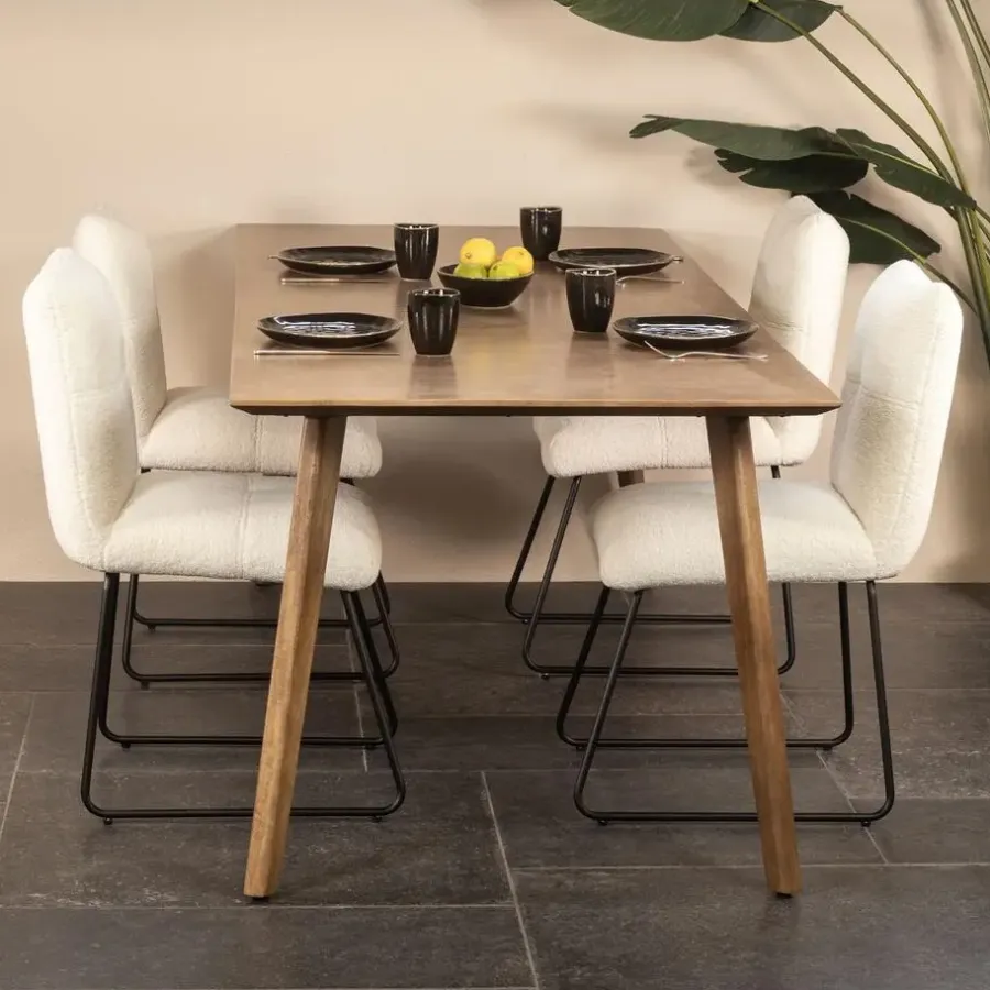 Giga Meubel Eettafel Mangohout - 200x90x76cm - Landelijk - Oslo