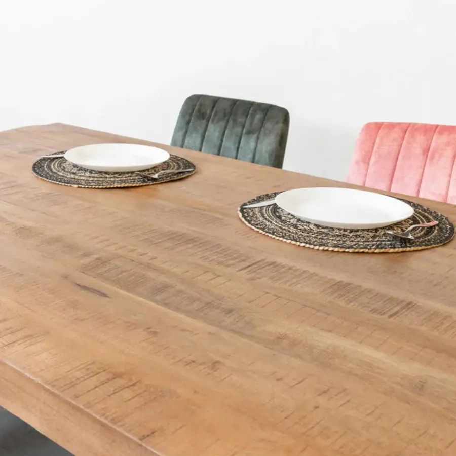 Giga Meubel Eettafel Mangohout - 300x100x76cm - Metaal - Duncan