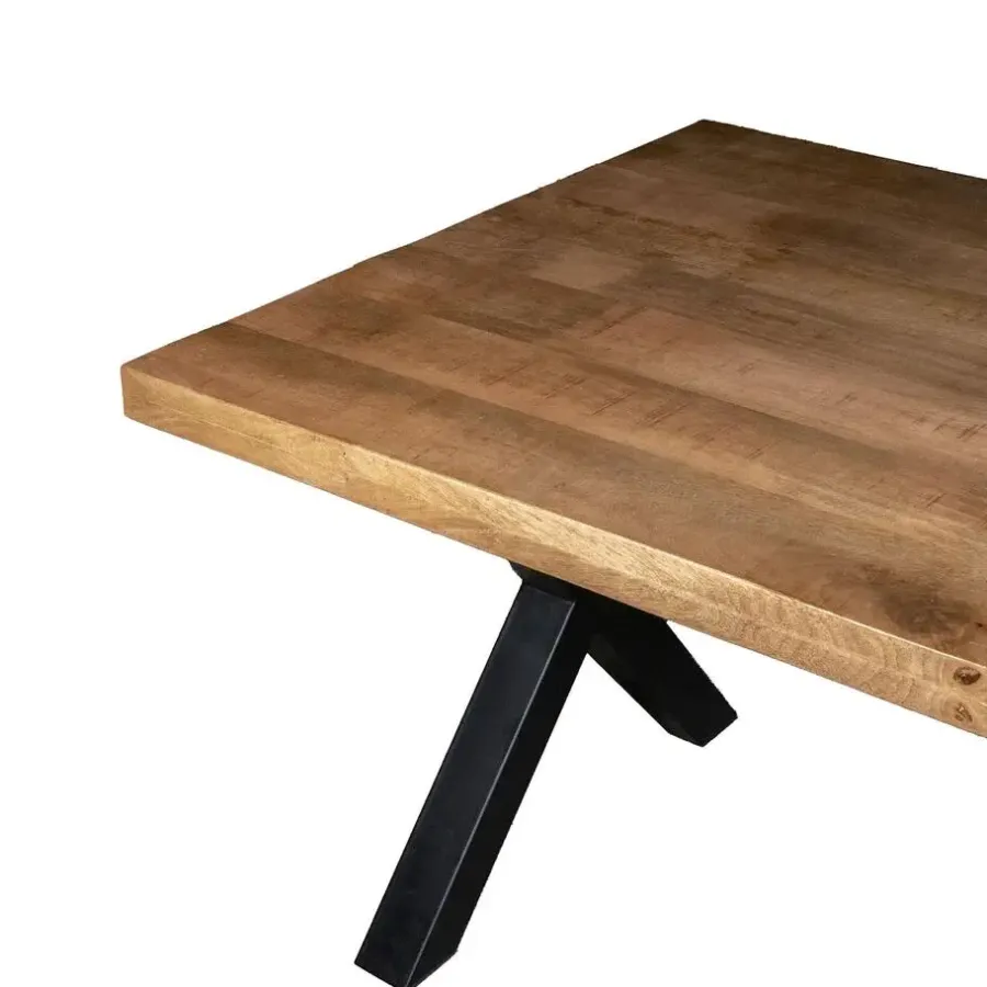 Giga Meubel Eettafel Mangohout - 300x100x76cm - Metaal - Duncan
