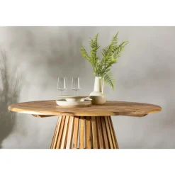Ronde Eettafels-Fjôrd Eettafel Naturel Acaciahout - 120x120x75cm - Lumpur