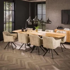 Giga Living Eettafel Naturel Acaciahout - 275x90x77cm - Extend