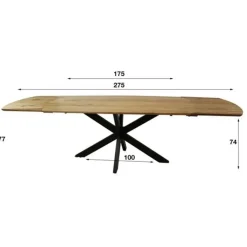 Giga Living Eettafel Naturel Acaciahout - 275x90x77cm - Extend
