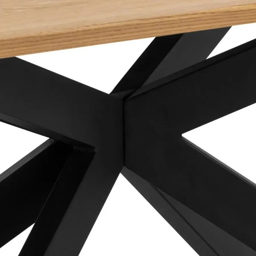 Giga Living Eettafel Naturel Eikenhout - 200x100x75cm - 6-8 personen - Dain