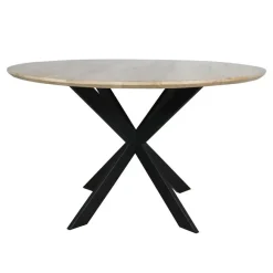 Houten Eettafels|Ronde Eettafels-StarFurn Eettafel Naturel Hout - 130x130x76cm - Ferris