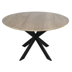Houten Eettafels|Ronde Eettafels-StarFurn Eettafel Naturel Hout - 130x130x76cm - Ferris