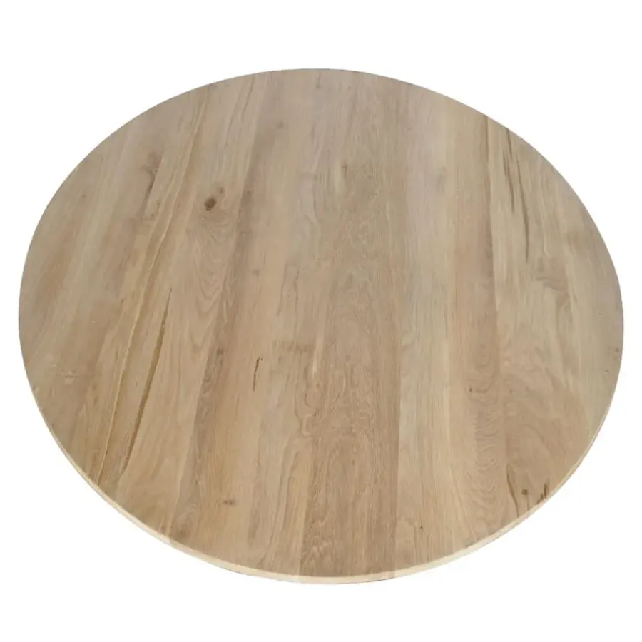 Houten Eettafels|Ronde Eettafels-StarFurn Eettafel Naturel Hout - 130x130x76cm - Ferris