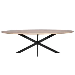 Houten Eettafels|Ovale Eettafels-StarFurn Eettafel Naturel Hout - 240x110x76cm - Ferris