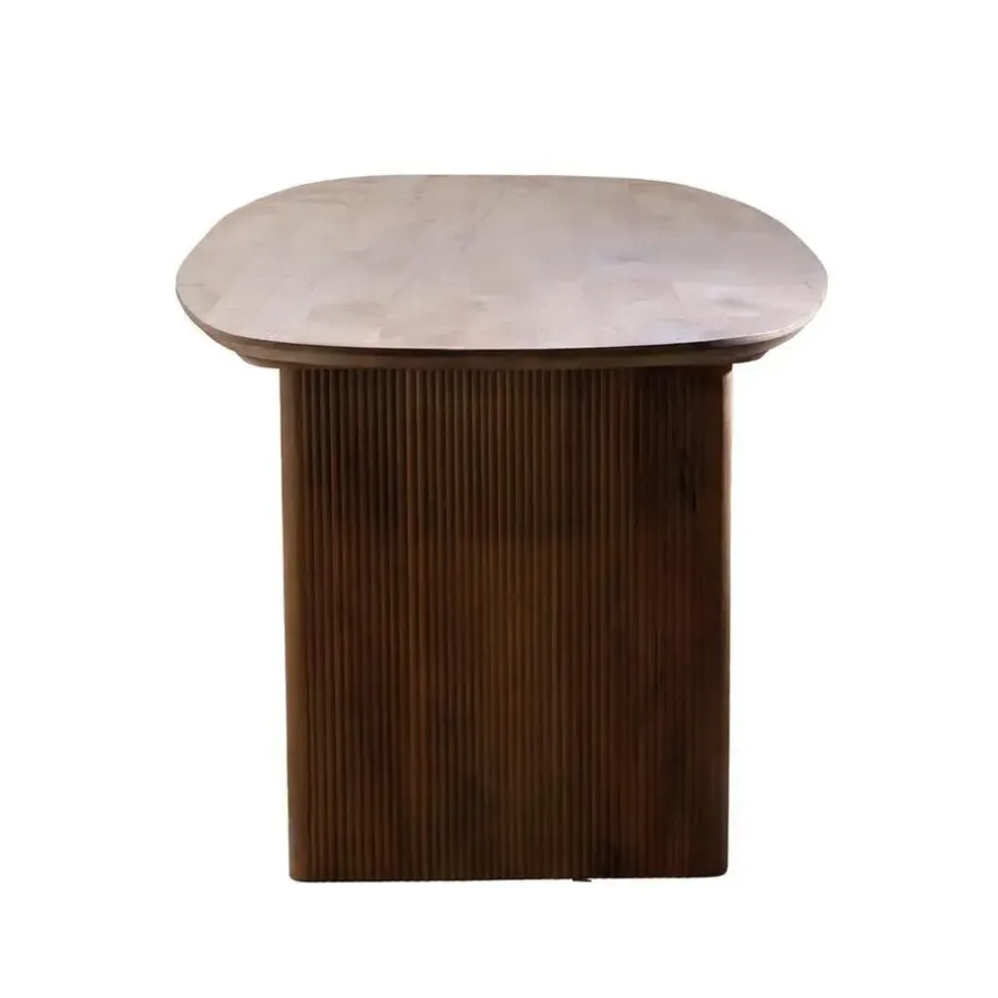Ovale Eettafels-Giga Meubel Eettafel Naturel Mangohout - 4-6 Personen - 180x90x76cm - Aya
