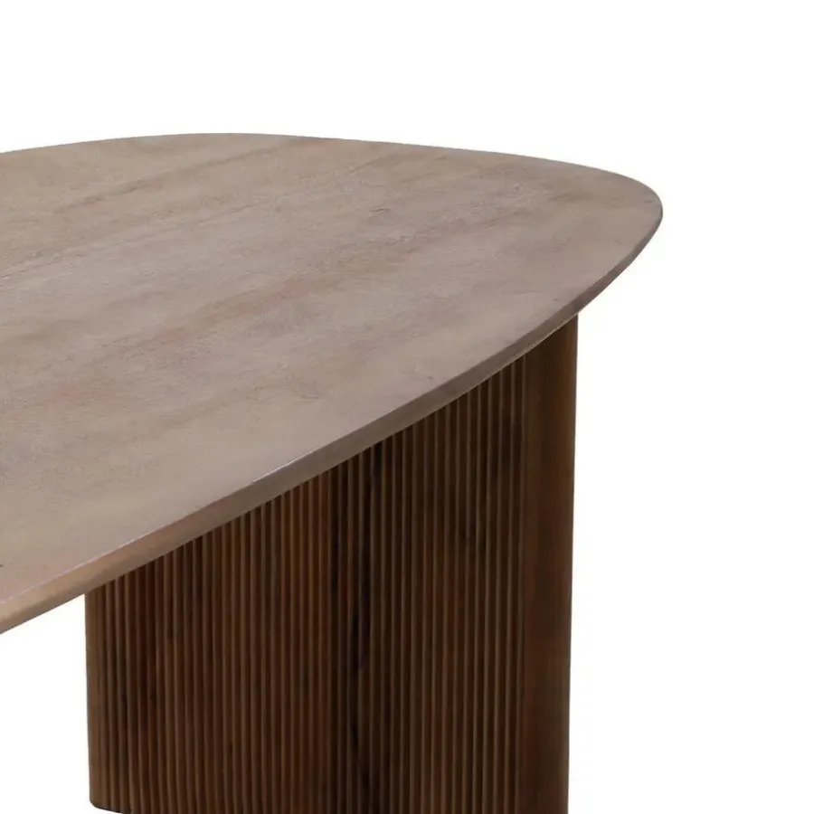Ovale Eettafels-Giga Meubel Eettafel Naturel Mangohout - 4-6 Personen - 180x90x76cm - Aya