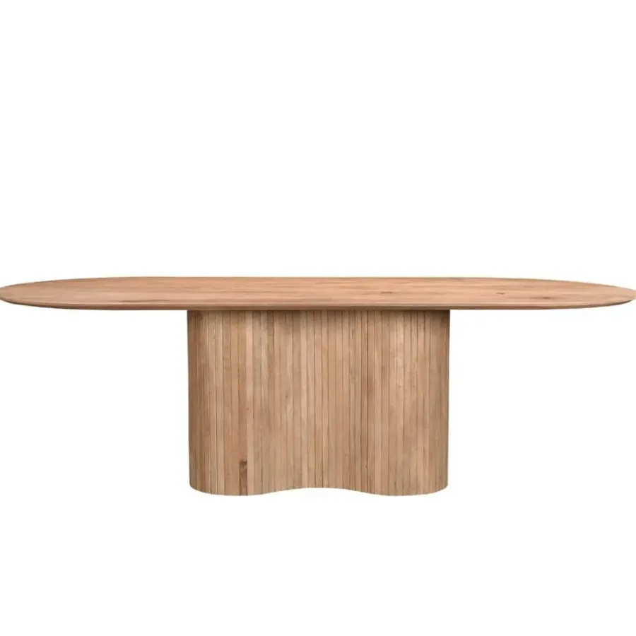Ovale Eettafels-Giga Meubel Eettafel Naturel Mangohout - 240x100x77cm - Ava