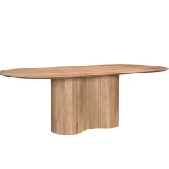 Ovale Eettafels-Giga Meubel Eettafel Naturel Mangohout - 240x100x77cm - Ava