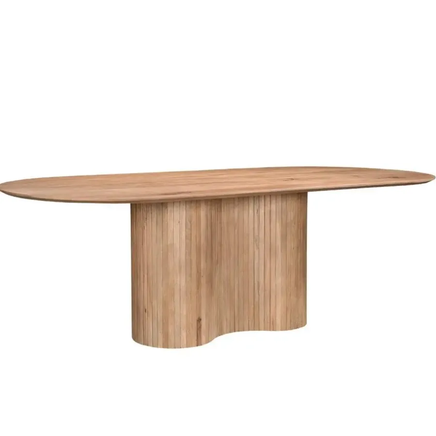 Ovale Eettafels-Giga Meubel Eettafel Naturel Mangohout - 240x100x77cm - Ava
