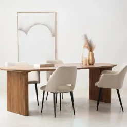 Houten Eettafels|Ovale Eettafels-Giga Meubel Eettafel Naturel Mangohout - 250x100x76cm - 6-8 Personen - Aya