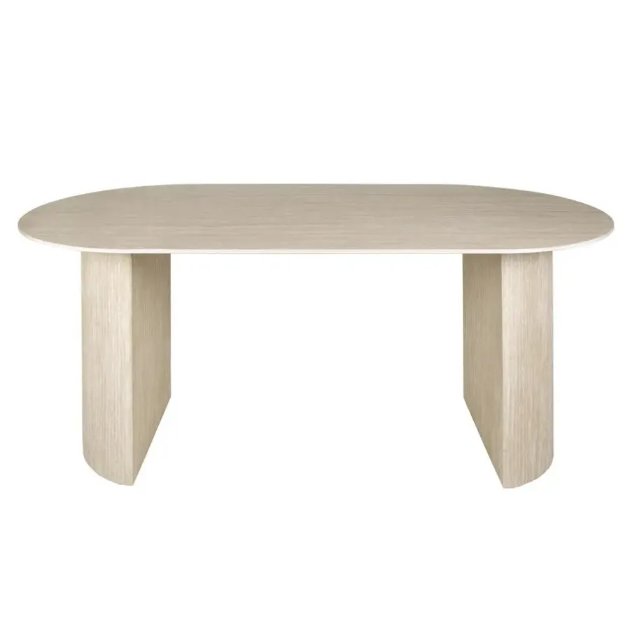 Ovale Eettafels-Giga Living Eettafel Ovaal - Travertin Beige - 180x90x77cm - Arch