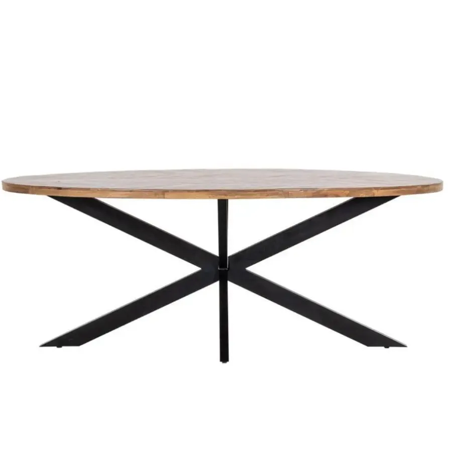Giga Meubel Eettafel Ovaal - Visgraat - Hout - 240x100x78cm - Max