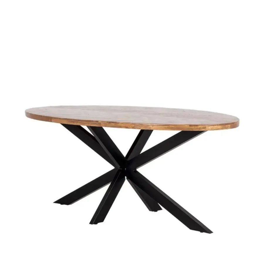 Giga Meubel Eettafel Ovaal - Visgraat - Hout - 240x100x78cm - Max