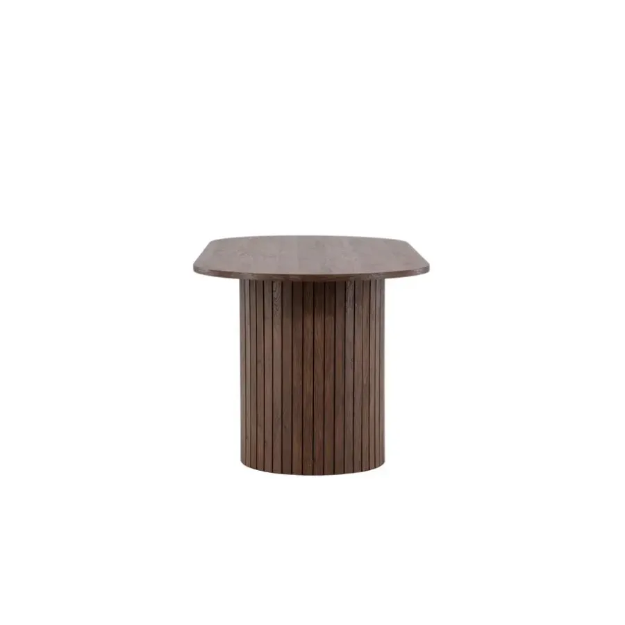 Fjôrd Eettafel Ovaal Bruin 200cm - Fineer - Scandinavisch - Tafel Härön