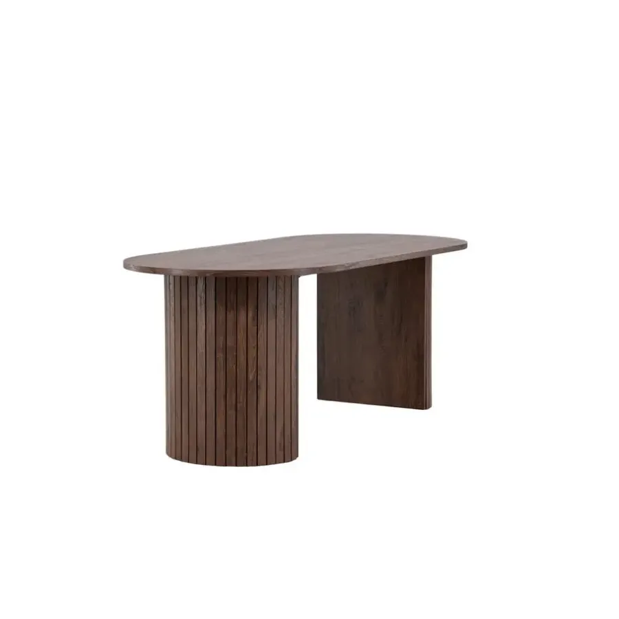 Fjôrd Eettafel Ovaal Bruin 200cm - Fineer - Scandinavisch - Tafel Härön