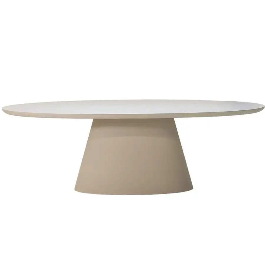 Giga Meubel Eettafel Ovaal 200cm - Beige Eco Composiet - Cleo