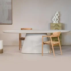 Giga Meubel Eettafel Ovaal 200cm - Beige Eco Composiet - Cleo
