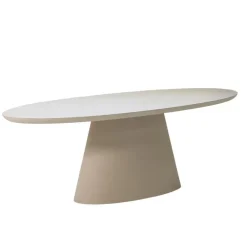 Giga Meubel Eettafel Ovaal 200cm - Beige Eco Composiet - Cleo