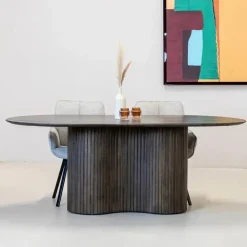Ovale Eettafels-Giga Meubel Eettafel Ovaal 200cm - Bruin - Hout - Eettafel Ava