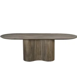 Ovale Eettafels-Giga Meubel Eettafel Ovaal 200cm - Bruin - Hout - Eettafel Ava
