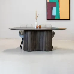 Ovale Eettafels-Giga Meubel Eettafel Ovaal 200cm - Bruin - Hout - Eettafel Ava