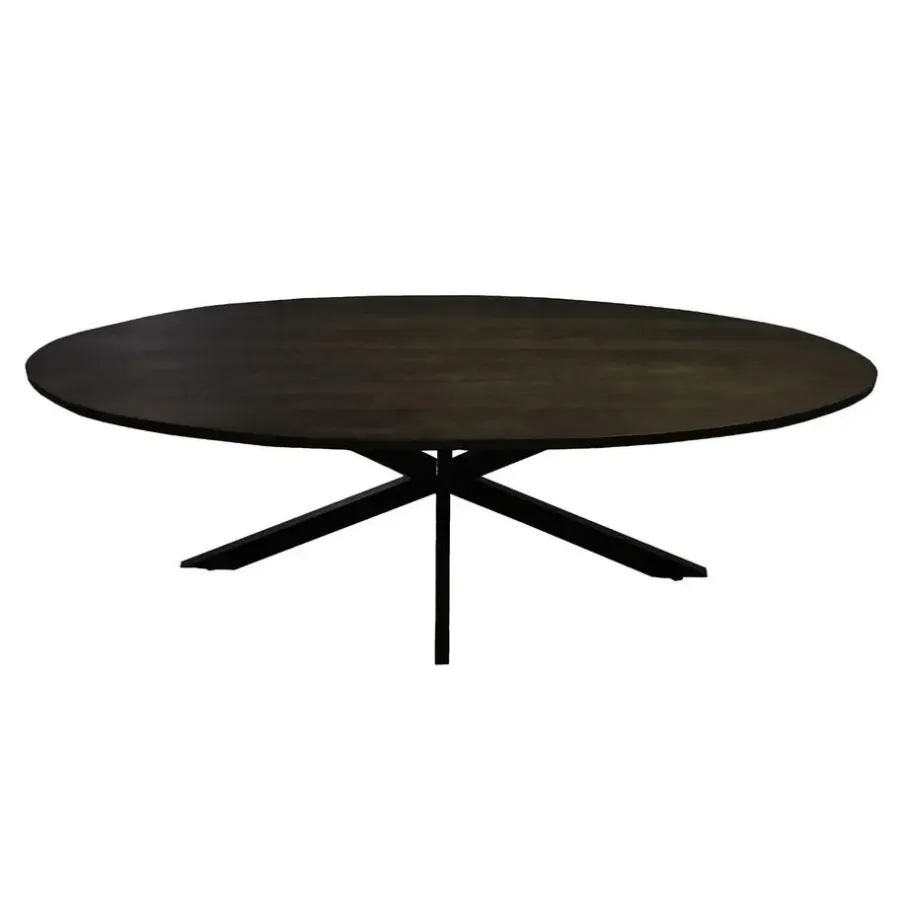Ovale Eettafels-Livingfurn Eettafel Ovaal 240cm - Bruin Mangohout - Matrix-poot - Jesper