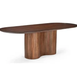 Ovale Eettafels-Giga Meubel Eettafel Ovaal 240cm - Donkerbruin - Hout - Tafel Ava