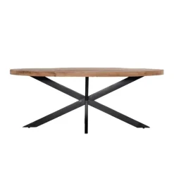 Houten Eettafels|Ovale Eettafels-Giga Meubel Eettafel Ovaal 240cm - Mangohout Naturel - Matrix-Poot - Mansour