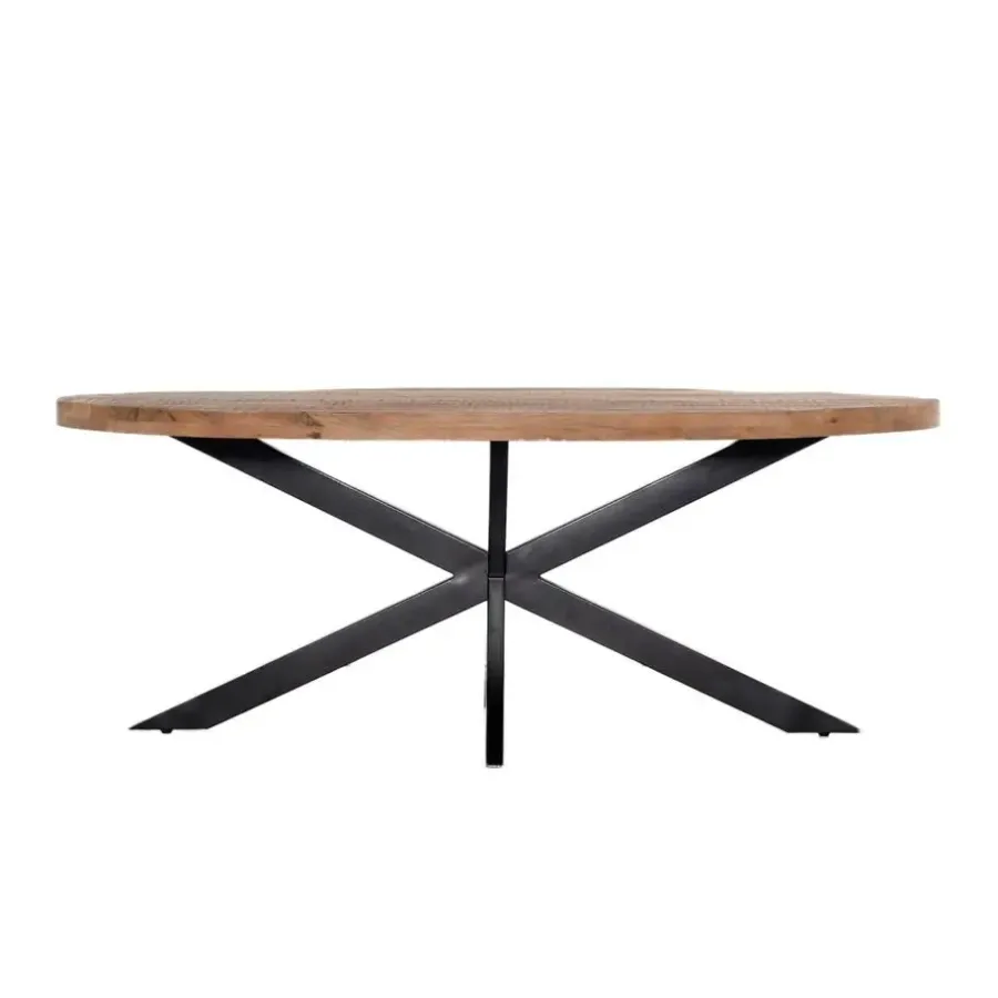 Houten Eettafels|Ovale Eettafels-Giga Meubel Eettafel Ovaal 240cm - Mangohout Naturel - Matrix-Poot - Mansour