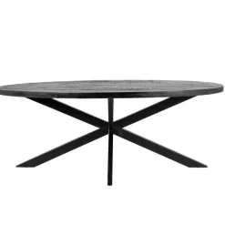 Ovale Eettafels-Giga Meubel Eettafel Ovaal 240cm - Mangohout Zwart - Matrix-Poot - Mansour