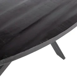 Ovale Eettafels-Giga Meubel Eettafel Ovaal 240cm - Mangohout Zwart - Matrix-Poot - Mansour