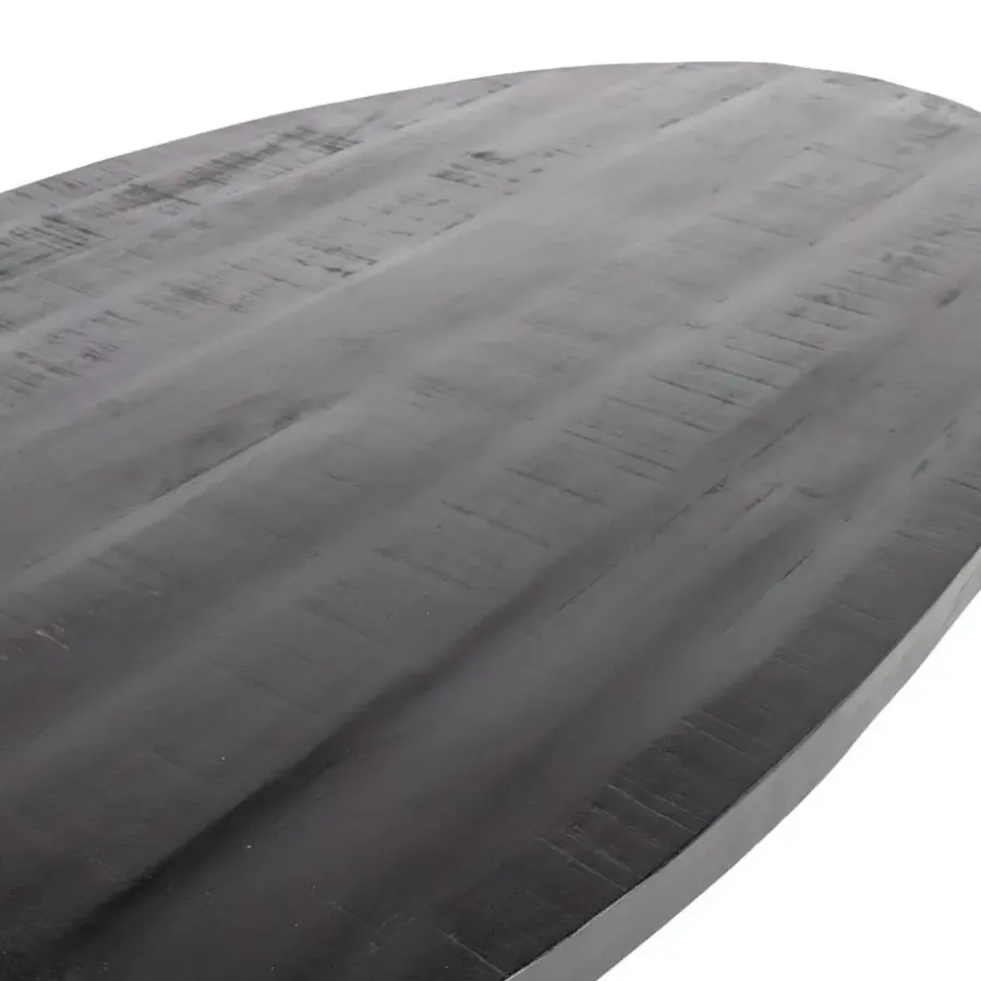 Ovale Eettafels-Giga Meubel Eettafel Ovaal 240cm - Mangohout Zwart - Matrix-Poot - Mansour