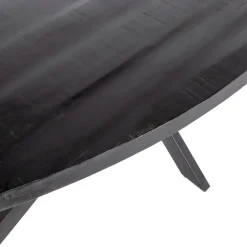 Houten Eettafels|Ovale Eettafels-Giga Meubel Eettafel Ovaal 220cm - Mangohout Zwart - Matrix-Poot - Mansour