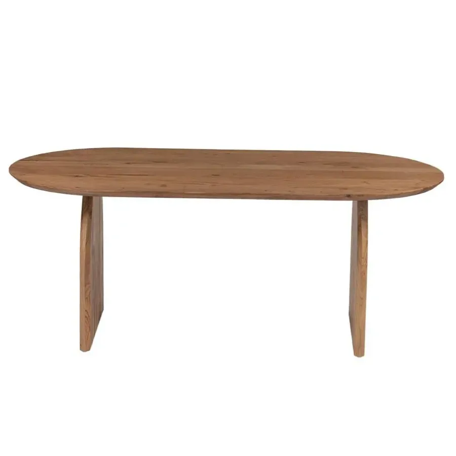 Giga Meubel Eettafel Ovaal 240cm - Naturel - Mangohout - Eettafel Daan
