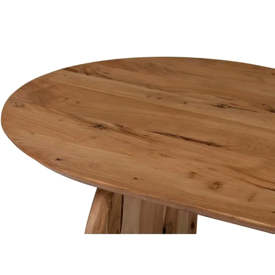Giga Meubel Eettafel Ovaal 240cm - Naturel - Mangohout - Eettafel Daan