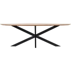 Giga Meubel Eettafel Ovaal 160cm - Naturel - Mangohout - Tafel Diamond