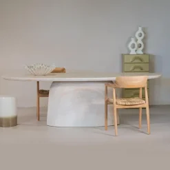 Ovale Eettafels-Giga Meubel Eettafel Ovaal 200cm - Naturel Betonlook - Myrna