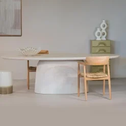 Ovale Eettafels-Giga Meubel Eettafel Ovaal 200cm - Naturel Betonlook - Myrna