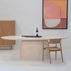 Ovale Eettafels-Giga Meubel Eettafel Ovaal 200cm - Naturel Betonlook - Myrna