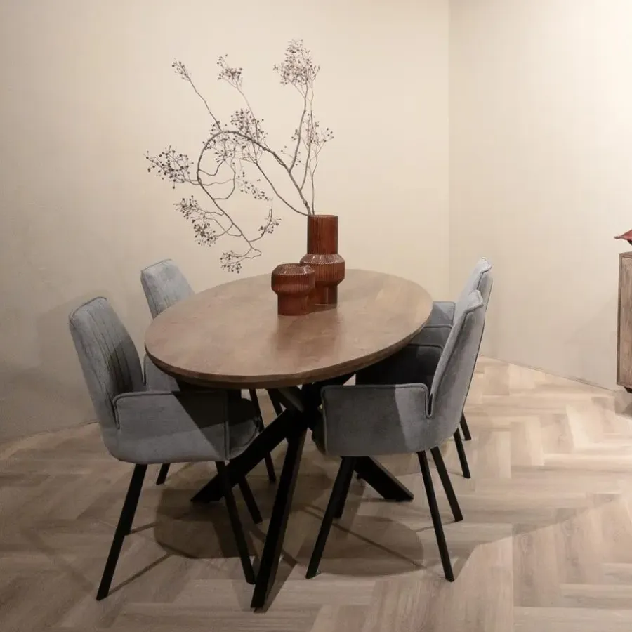 Livingfurn Eettafel Ovaal 240cm - Naturel Mangohout - Jesper