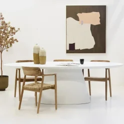 Ovale Eettafels-Giga Meubel Eettafel Ovaal 300cm - Wit Eco Composiet - Acryl Coating - Cleo
