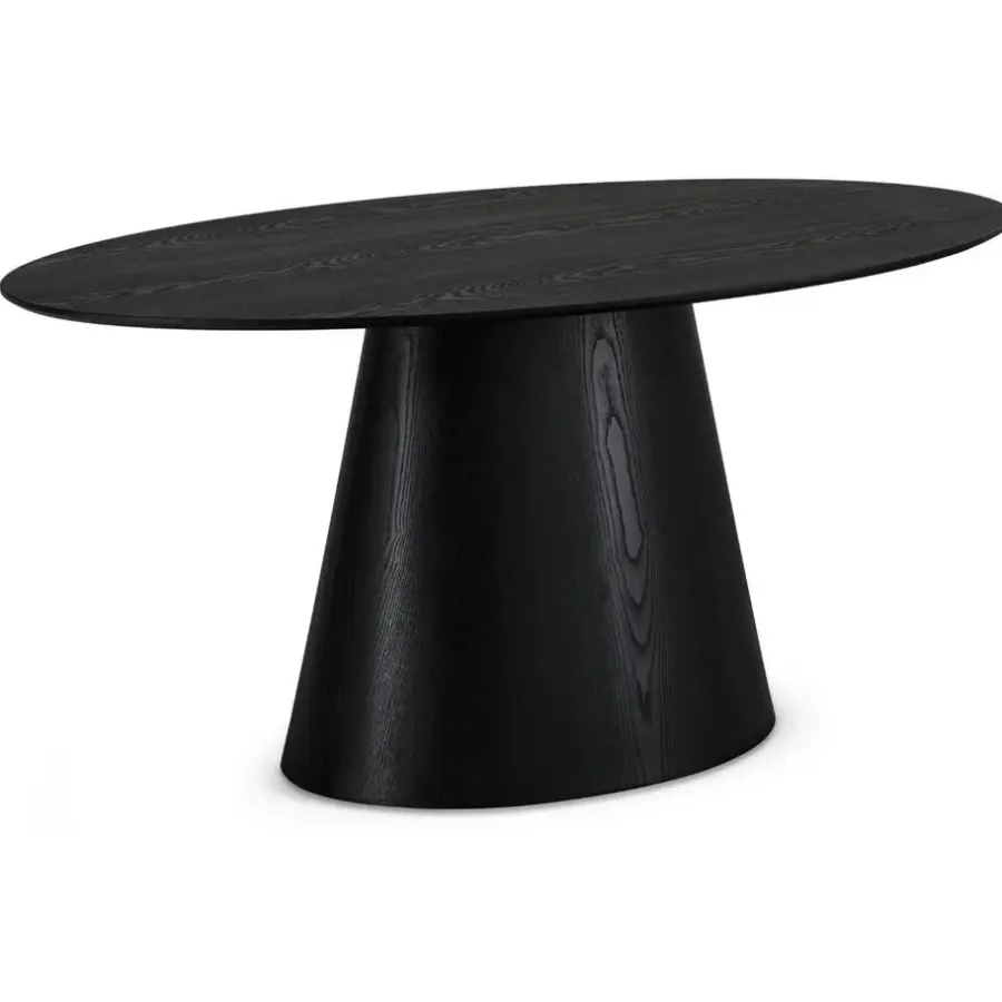 Giga Living Eettafel Ovaal 160cm - Zwart Eikenhout - 4-6 Personen - Tango