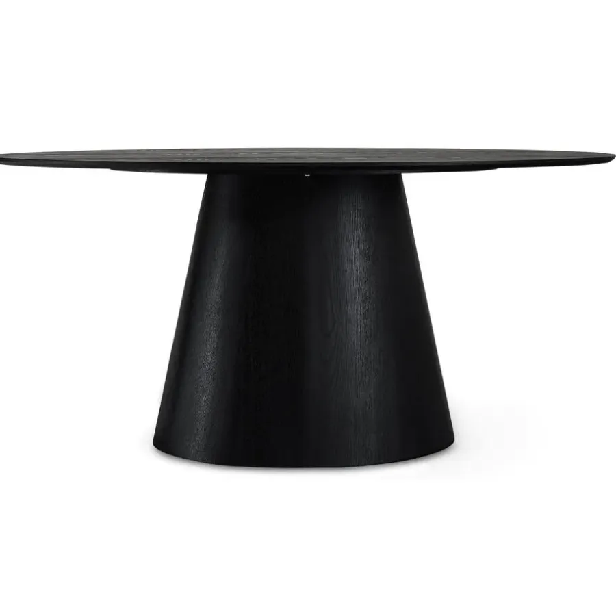 Giga Living Eettafel Ovaal 160cm - Zwart Eikenhout - 4-6 Personen - Tango