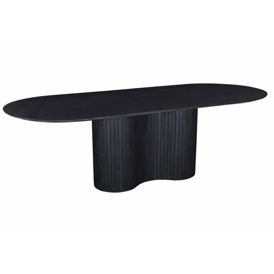 Ovale Eettafels-Giga Meubel Eettafel Ovaal 240cm - Zwart - Hout - Eettafel Ava