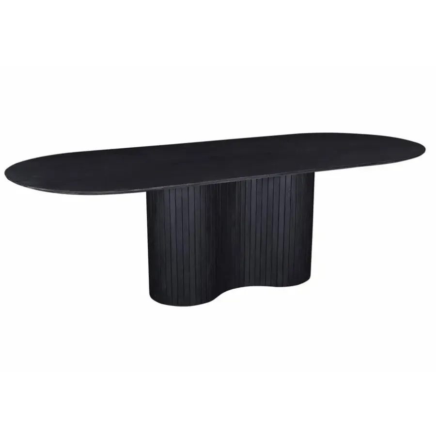 Ovale Eettafels-Giga Meubel Eettafel Ovaal 240cm - Zwart - Hout - Eettafel Ava