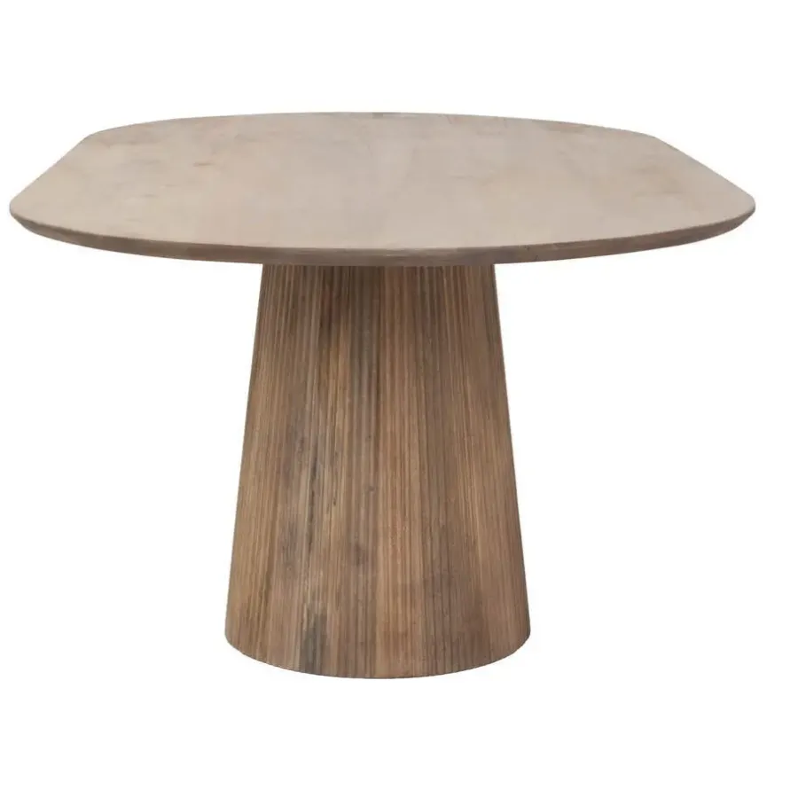Ovale Eettafels-Giga Meubel Eettafel Ovaal Naturel Hout - 240x110x76cm - Salvador